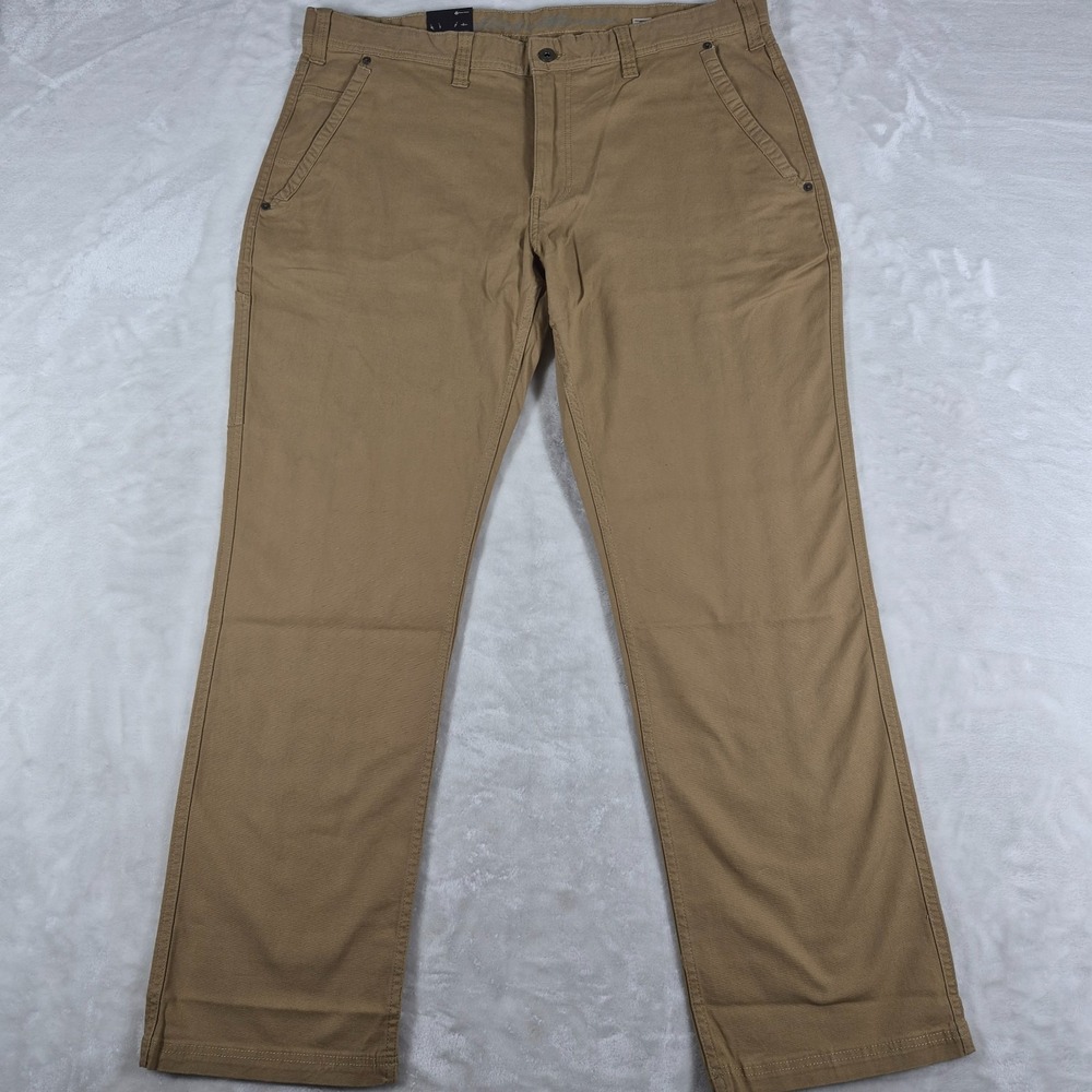 Eddie Bauer Canvas Utility Pants Men's 38x32 Beige Classic Straight Workwear NWT
